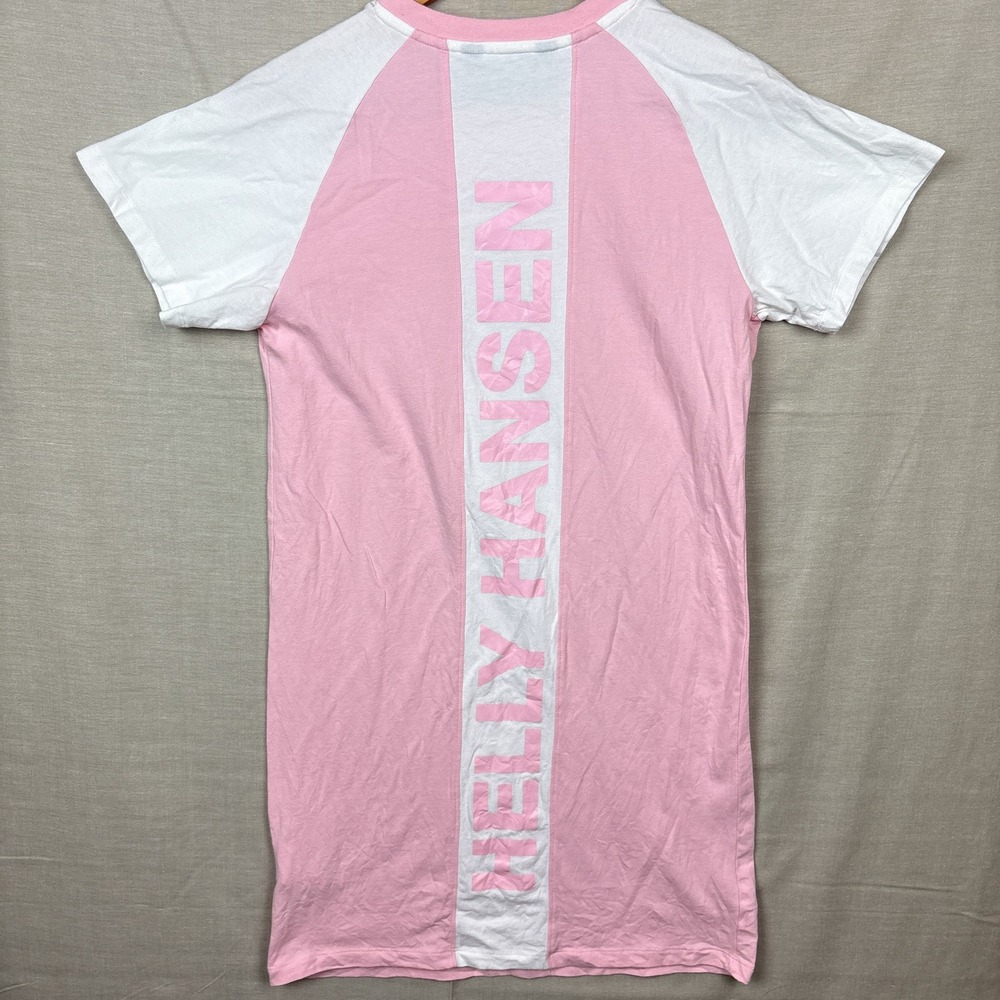 Helly Hansen Active T-Shirt Dress Womens XS Pink Raglan Sleeve Spellout